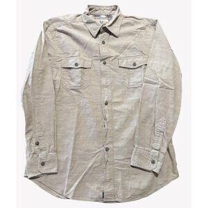 Outdoor Life Long Sleeve Button Up Shirt SZ M Light Brown Cotton Mens Casual
